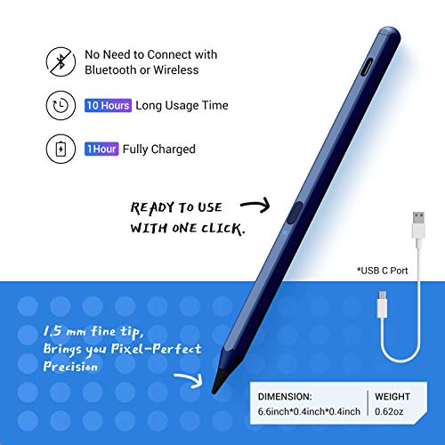 KXT Tilt Sensitivity Palm Rejection Stylus Pen for Apple iPad(2018 and After) 6/7/8/9/10th Generation/ipad Pro 11 / Pro 12.9 inch/Air 3 4 5 6/Mini 5&6, Precise Writing Drawing Digital iPad Pencil - Image 5