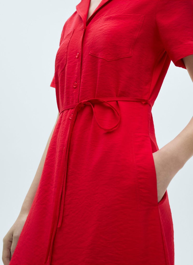MANGO Belted Shirt Dress - Image 3