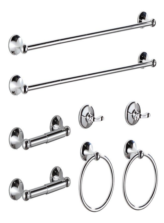 BGL Bathroom Hardware Set Chrome Adjustable Expandable Bath Towel Bars Bathroom Accessory Set Towel Racks 8-Pieces Wall Mount - Image 1