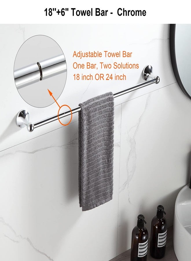 BGL Bathroom Hardware Set Chrome Adjustable Expandable Bath Towel Bars Bathroom Accessory Set Towel Racks 8-Pieces Wall Mount - Image 2