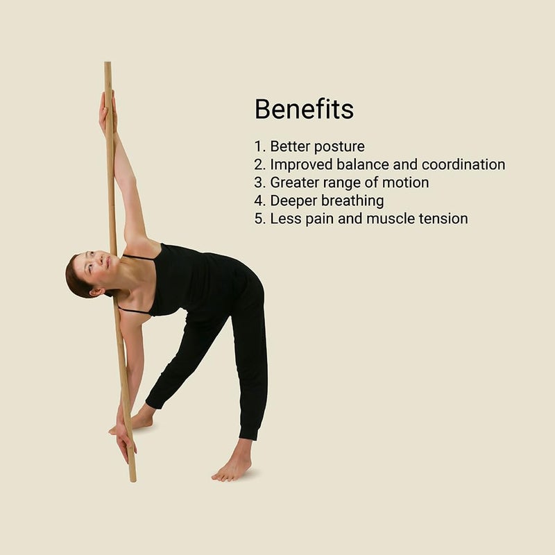 HSP 4' & 6' Collapsible Portable Foam Padded and Bendy Yoga Stick and Posture Pole for Deep Stretch, Flexibility, Mobiity Exercises, Balance, and Strength - Image 5