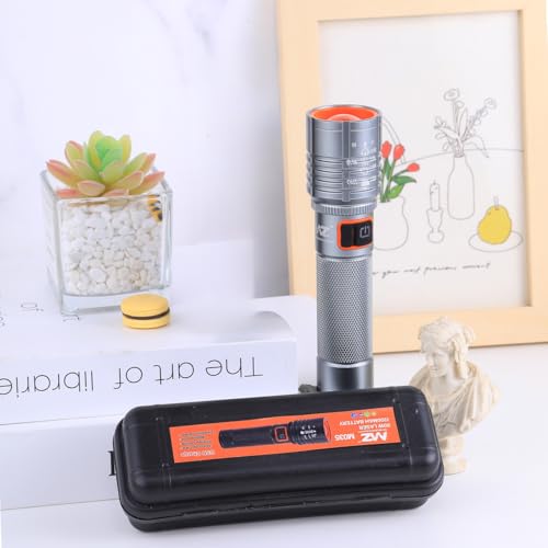MZ 035 (Zoomable LED Silver Metal Torch) 4 Modes Flashlight | Super Bright & USB Rechargeable Torch, Zoomable Tactical Flashlight with Digital Display - Image 2