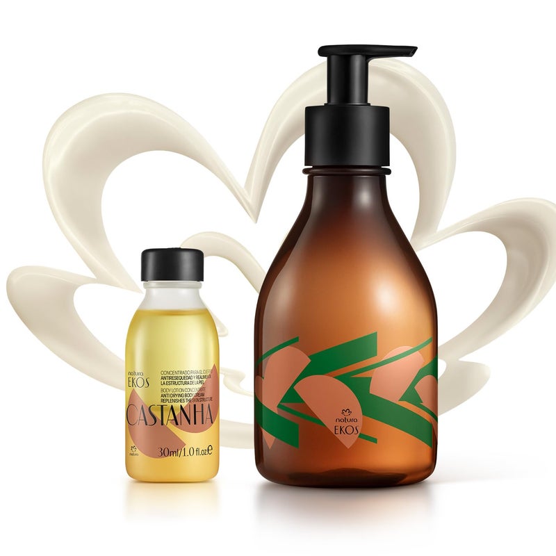 Natura - Brazil Nut Body Lotion Concentrate Kit - Castanha Moisturizer - Anti-Dryness - Deep Skin Hydration - Vegan Skin Care - Self Care & Body Care - Image 1