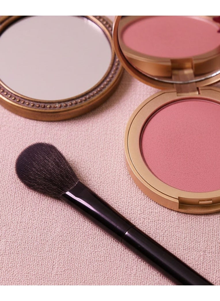 Energy Professional Single Blush Brush With Long Glossy Black Handle And Soft Flexible Bristles For Smooth Powder Pickup, Natural Blending And Even Blush Application - Image 1