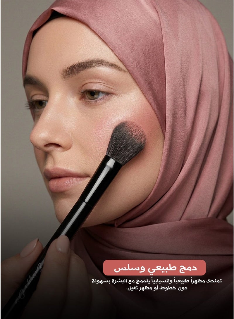 Energy Professional Single Blush Brush With Long Glossy Black Handle And Soft Flexible Bristles For Smooth Powder Pickup, Natural Blending And Even Blush Application - Image 2