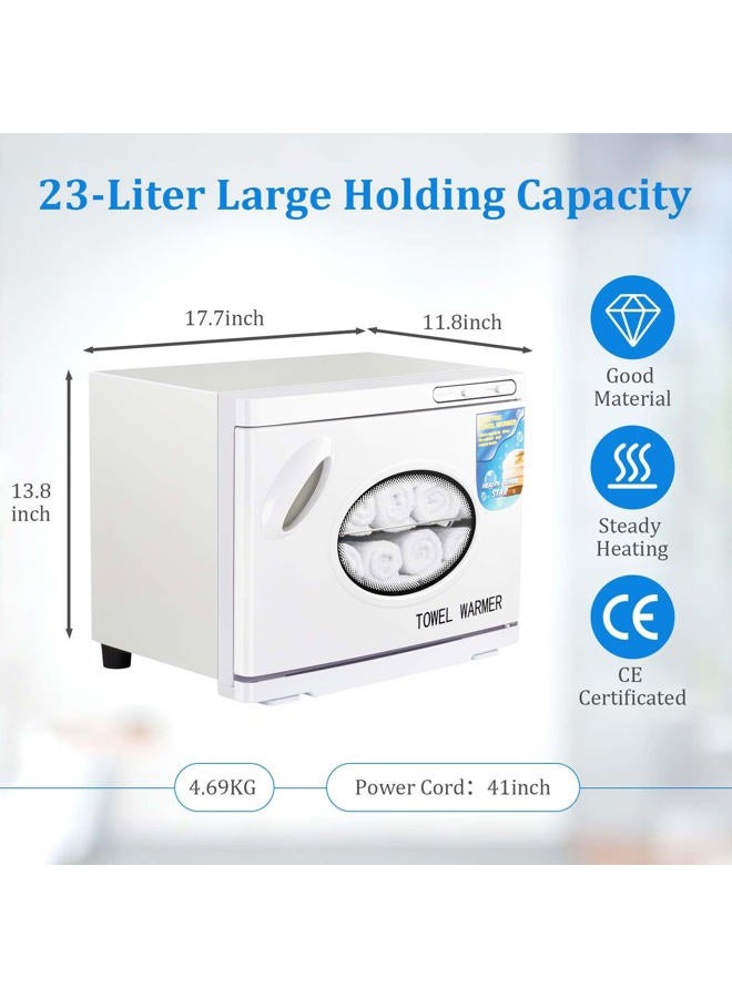 JXSDLIY Hot Towel Cabinet 23L Large Capacity - Professional Spa Hot Towel Warmers for Facials Towel Heater for Salon Beauty Hotel Bathroom Home Use Steam Towel Warmer with See-Through Window (white) - Image 4