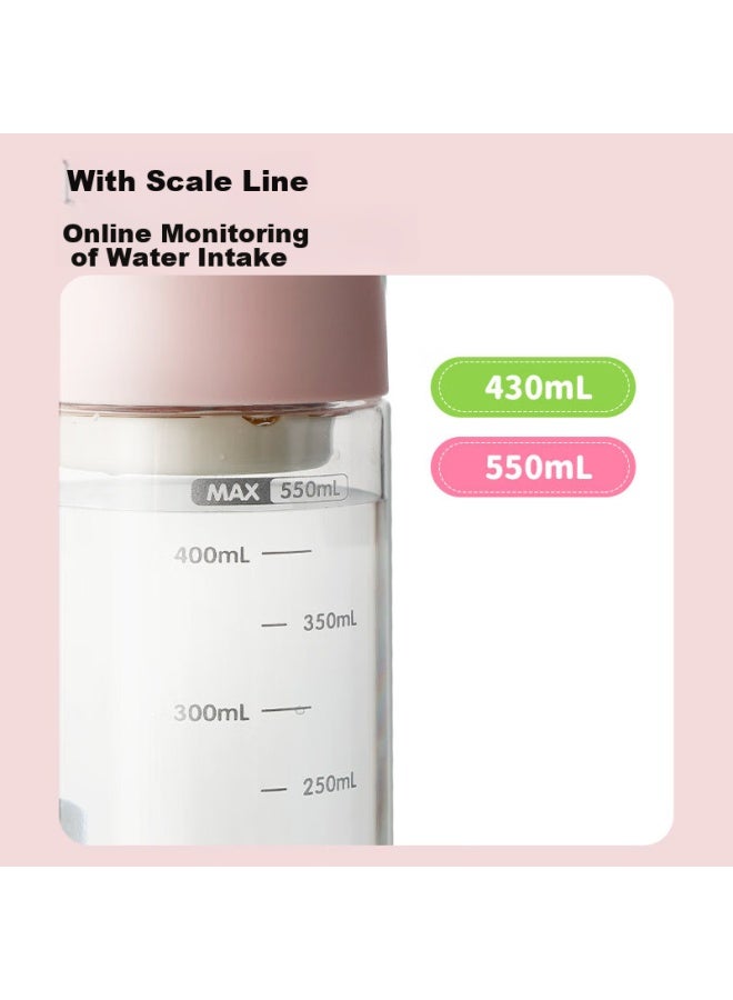 Tomimitsu Fuguang Summer Women's Sports Water Bottle, Children's Portable Cup, Men's Summer Cup, Handheld Cup, Pink, 550ml - Image 3