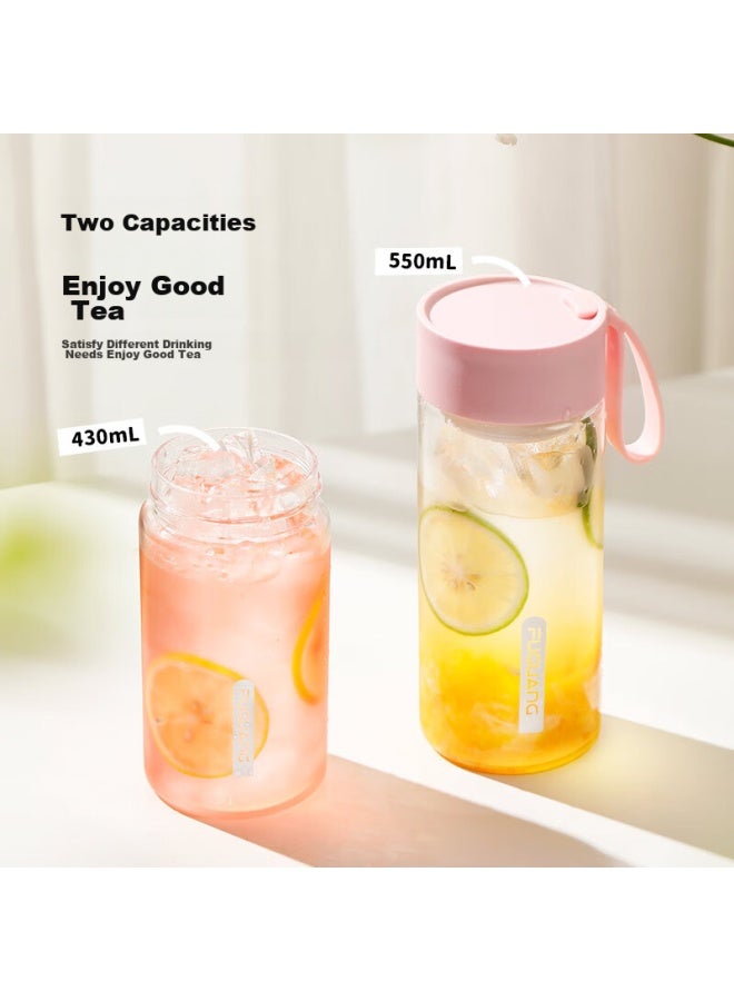 Tomimitsu Fuguang Summer Women's Sports Water Bottle, Children's Portable Cup, Men's Summer Cup, Handheld Cup, Pink, 550ml - Image 4