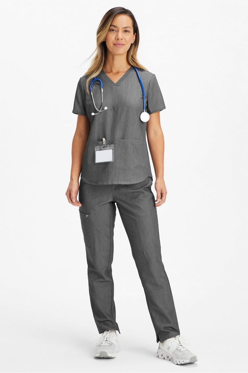 Fabletics Women's Performance Scrub Pant - MotionTech, 4-Way Stretch, Pocket-Packed, Lightweight, Semi-Slim Fit, 4X / Short 26 in | 26, Wine - Image 2