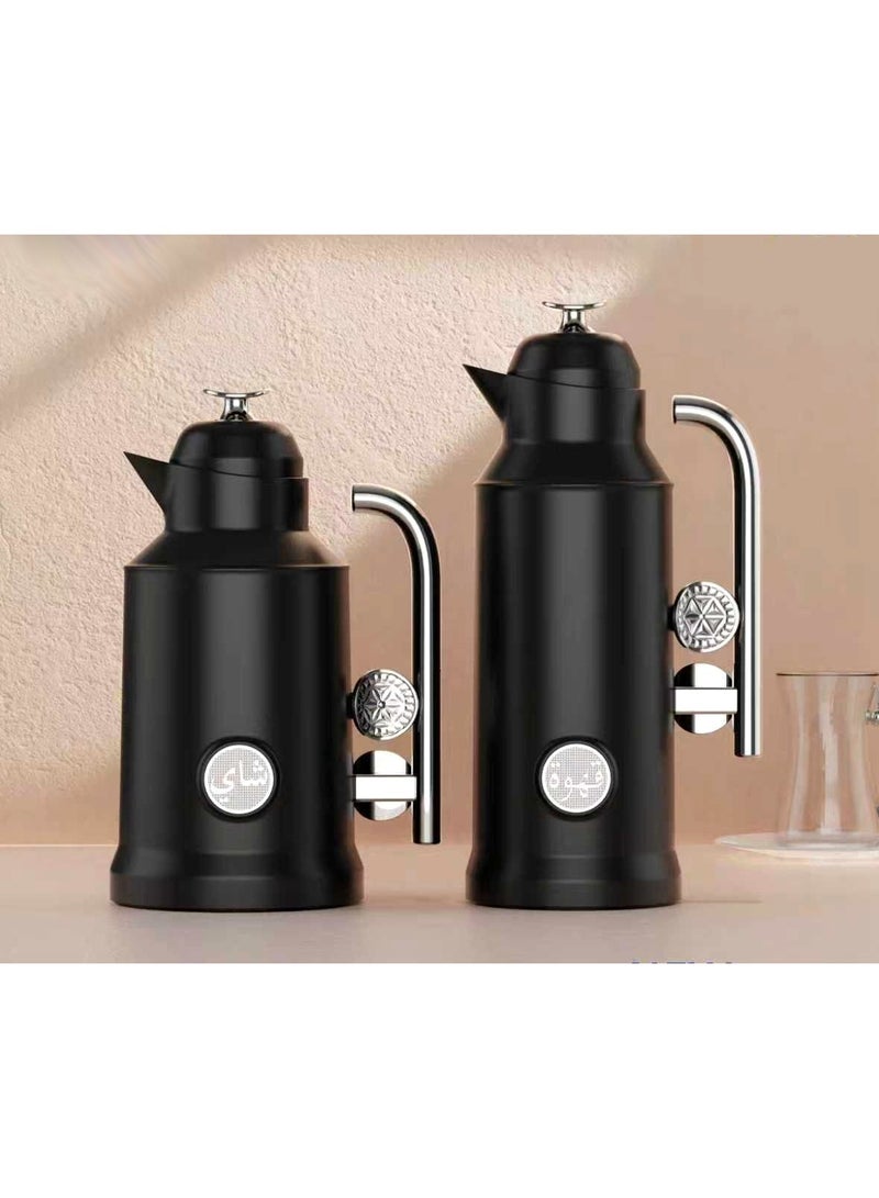 Refan Thermos Set for Tea and Coffee, Stylish and Modern Design, 1 Liter/1 Liter