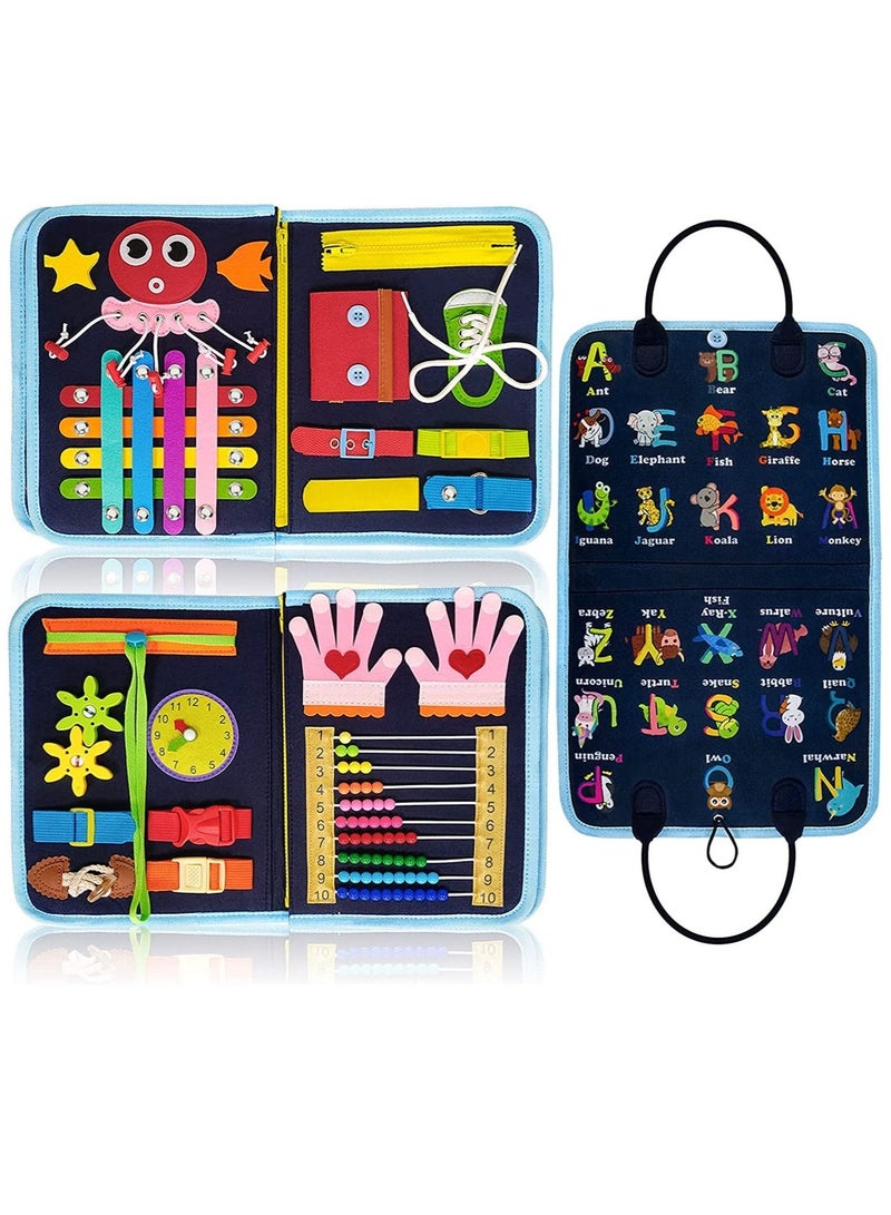 Excefore Busy Board Montessori Toy for 1 2 3 4 Years Old, Educational Activity Sensory Board Preschool Learning Fine Motor Skills Toys, Toddler Toy, Gift for Boys Girls - Image 1