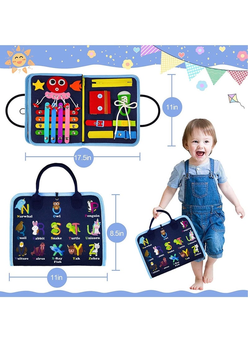 Excefore Busy Board Montessori Toy for 1 2 3 4 Years Old, Educational Activity Sensory Board Preschool Learning Fine Motor Skills Toys, Toddler Toy, Gift for Boys Girls - Image 2