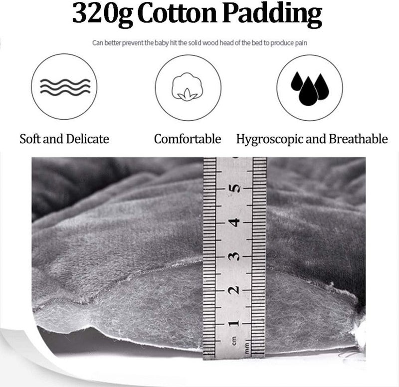 Bed Head Headboard Slip Super Soft Thicken Velvet Cotton Single Double King Bed Headboard Backrest Protector Nordic Style Bedroom Decoration Grey2-100cm (Brown 140cm) - Image 2