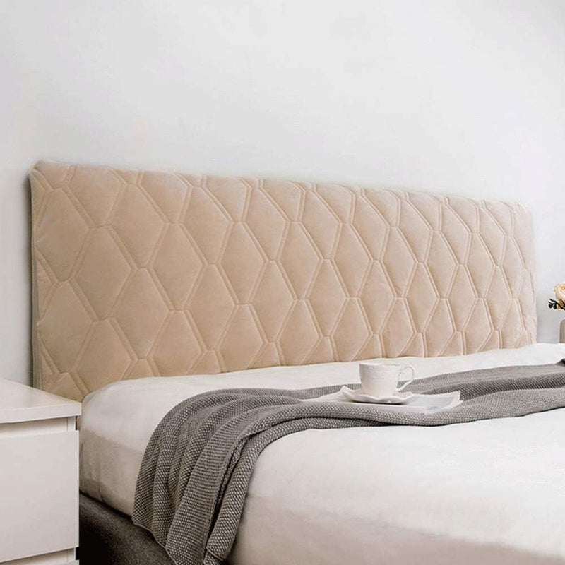 Bed Head Headboard Slip Super Soft Thicken Velvet Cotton Single Double King Bed Headboard Backrest Protector Nordic Style Bedroom Decoration Grey2-100cm (Brown 140cm) - Image 1