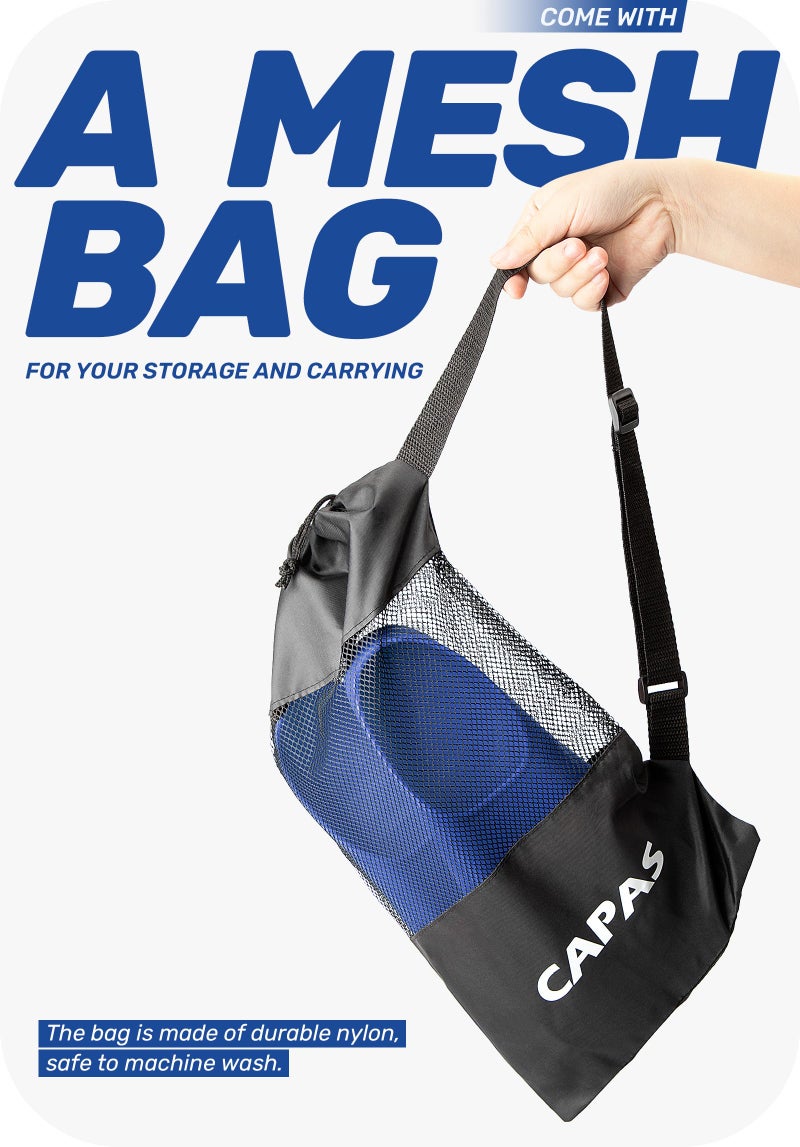 CAPAS Swim Training Fins Comfortable Silicone Lap Swimming Short Blade Floating Flippers with Mesh Bag for Adult Men Women Build Leg Strength - Image 5