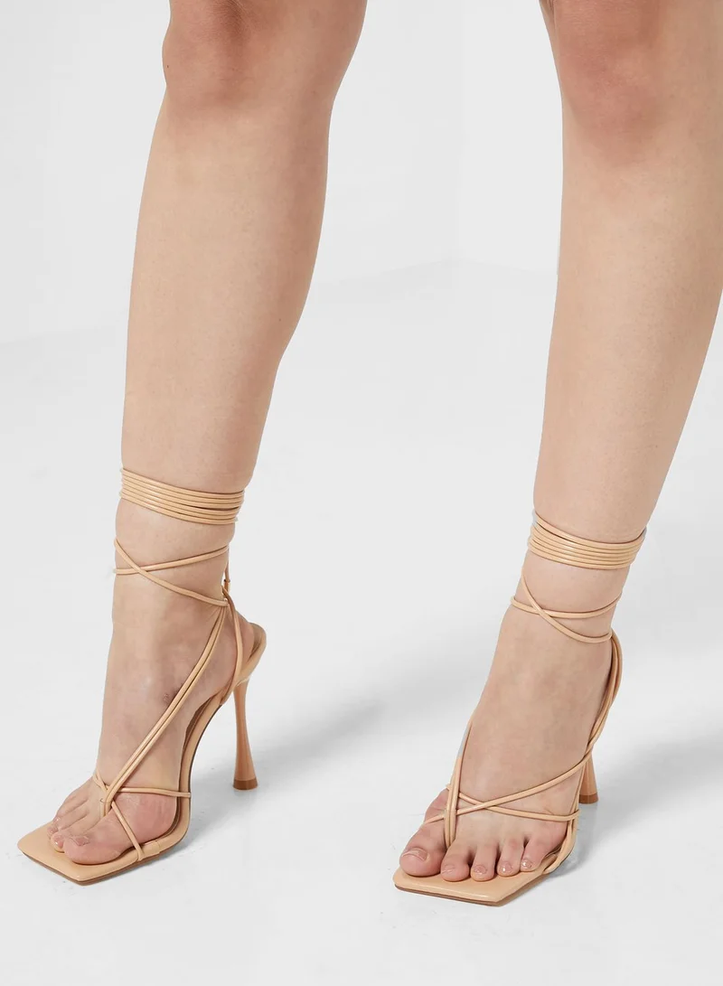Truffle Tie Up Strappy Heeled Sandal