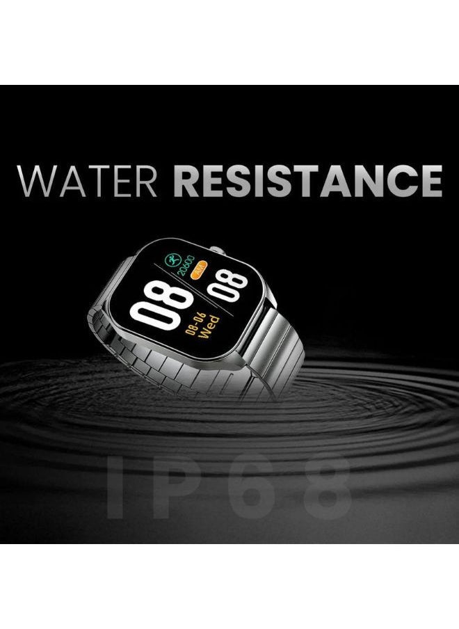 HiFuture - FutureFit Apex Stainless Steel Smart Watch, 2.04 Inch Display, Silver - Image 1