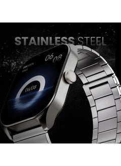HiFuture FutureFit Apex Stainless Steel Smart Watch, 2.04 Inch Display, Silver  - Image 4