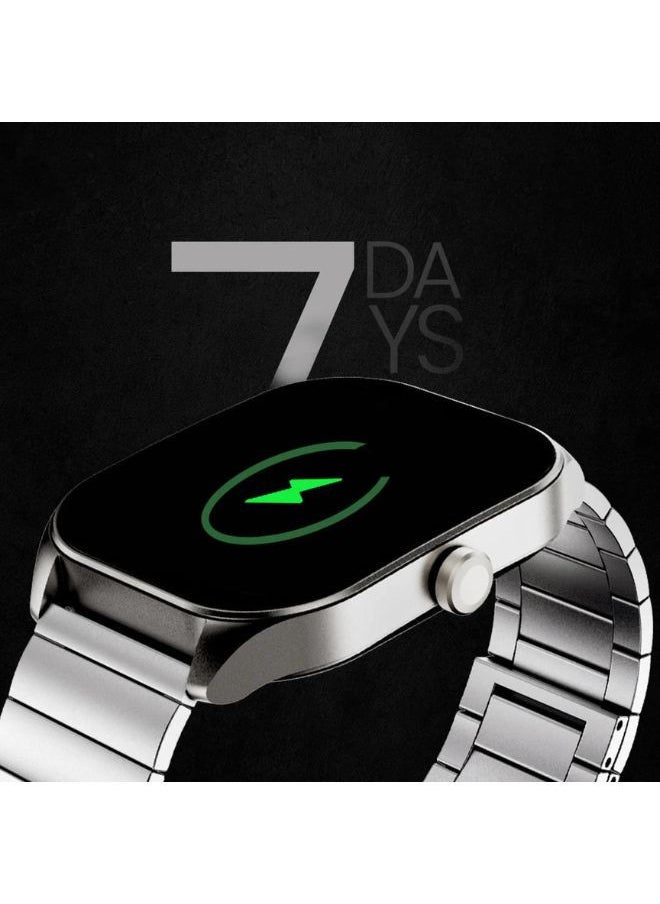 HiFuture - FutureFit Apex Stainless Steel Smart Watch, 2.04 Inch Display, Silver - Image 1