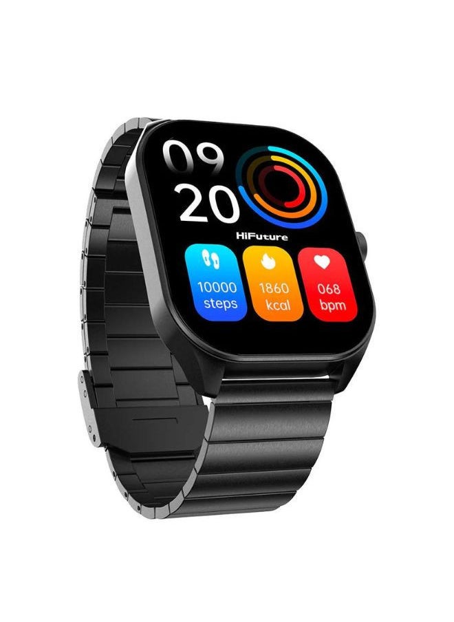 HiFuture - FutureFit Apex Stainless Steel Smart Watch, 2.04 Inch Display, Silver - Image 1