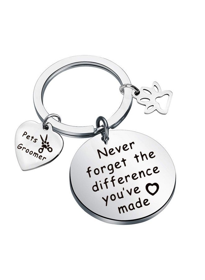 MYOSPARK MYOSPARK Pet Groomer Keychain Dog Salon Gift Never Forget The Difference You've Made Appreciation Jewelry Pet Beautician Gift (difference pet groomer keychain) - Image 1