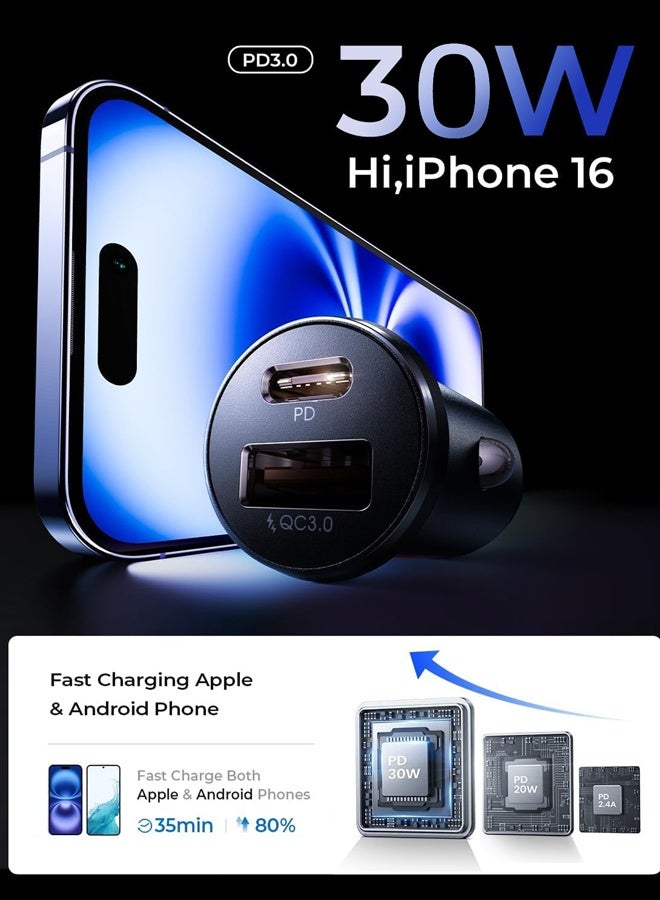 Car Phone Charger USB Type-c, Cigarette Lighter Adapter, Car Accessories for iPhone, USB C Car Charger Adapter  12v, Fit for iPhone 16E 16 15 14 13 12 Samsung S25 Google iPad Android - Image 3