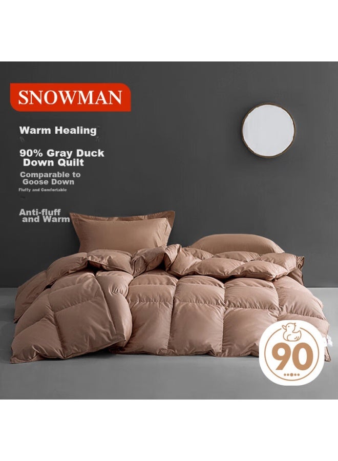 Snowman Anti-fleece 90% Duck Down Comforter, Summer Cool Quilt, Air Conditioning Blanket, 200*230cm, 240g Filling - Image 1