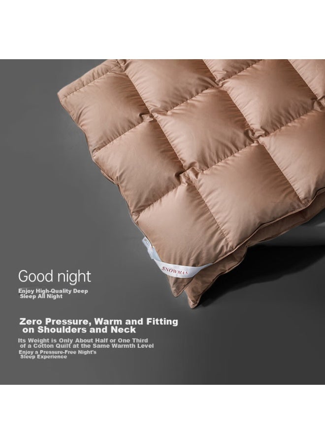 Snowman Anti-fleece 90% Duck Down Comforter, Summer Cool Quilt, Air Conditioning Blanket, 200*230cm, 240g Filling - Image 2