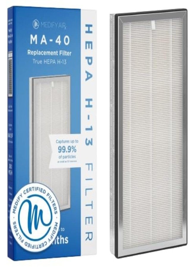 Medify Air Medify MA-40 Genuine Replacement Filter for Allergens, Smoke, Wildfires, Dust, Odors, Pollen, Pet Dander | 3 in 1 with Pre-filter, True HEPA H13 and Activated Carbon for 99.9% Removal | 1-Pack - Image 1