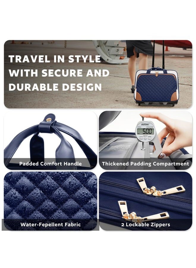 Arcoyard Rolling Laptop Bag Women, Rolling Briefcase for Women, Navy Blue, Large, Stylish and Minimalist Design - Image 5