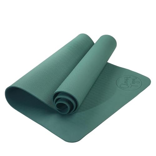 Clever Yoga Better Grip Thick Yoga Mat - Beginner Exercise Yoga Mat with Non-Slip Surface for Home Gym, Earth-Friendly & Recyclable Pilates and Workout Pad Women & Men, 1/4 Inch Thick, Olive Green - Image 1