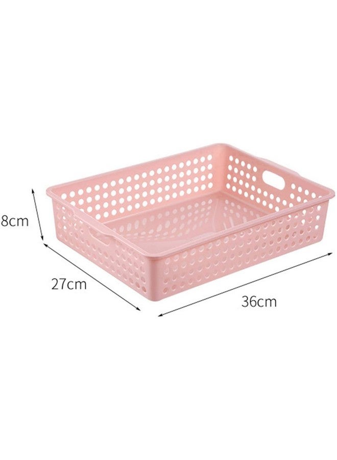 Lawei 8 Pack Plastic Storage Baskets - Colorful Paper Organizer Baskets Plastic Shelf Bins with Handles, Classroom Office File Holder for Home Office School - Image 3