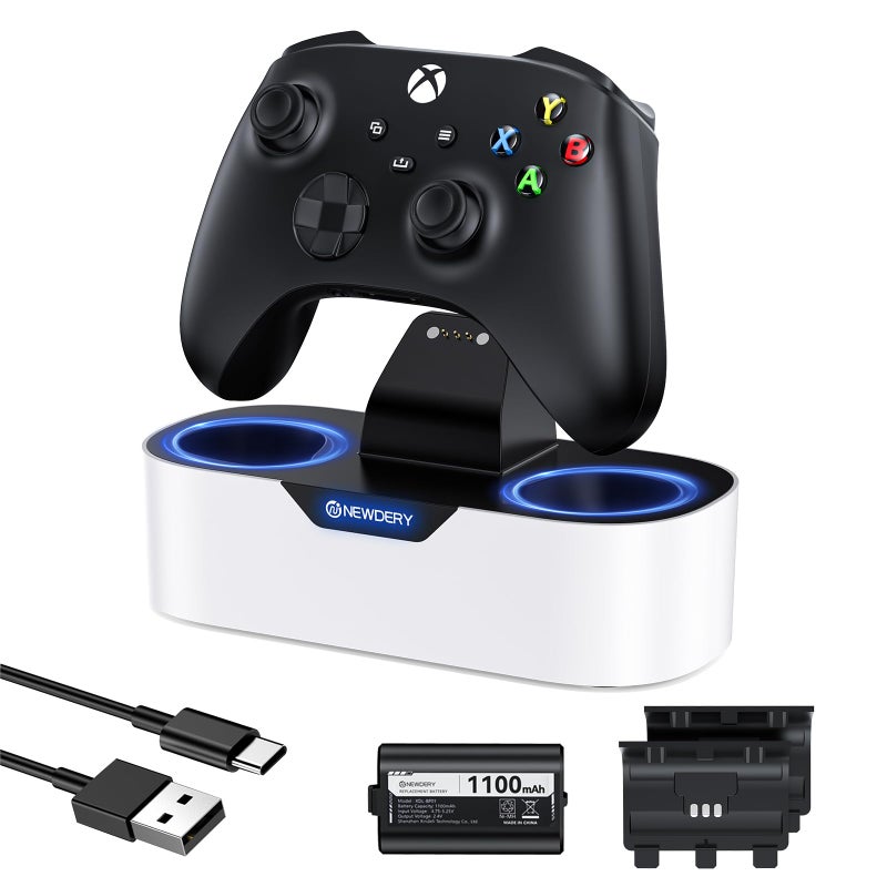 NEWDERY Solo Charger Station for Xbox Wireless Controllers, Fast Charging Dock Single Charging Stand for Xbox One/Series X|S Controller - Image 1