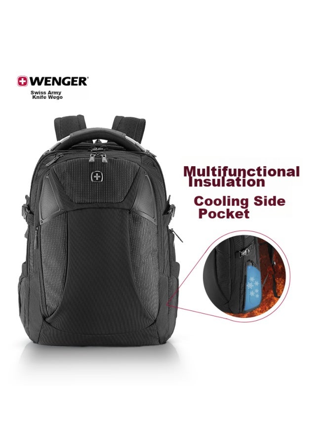 Wenger Swiss Army Knife 15-inch Laptop Bag, Business Backpack For Men And Women, High-tech Large Capacity, Premium Black - Image 3