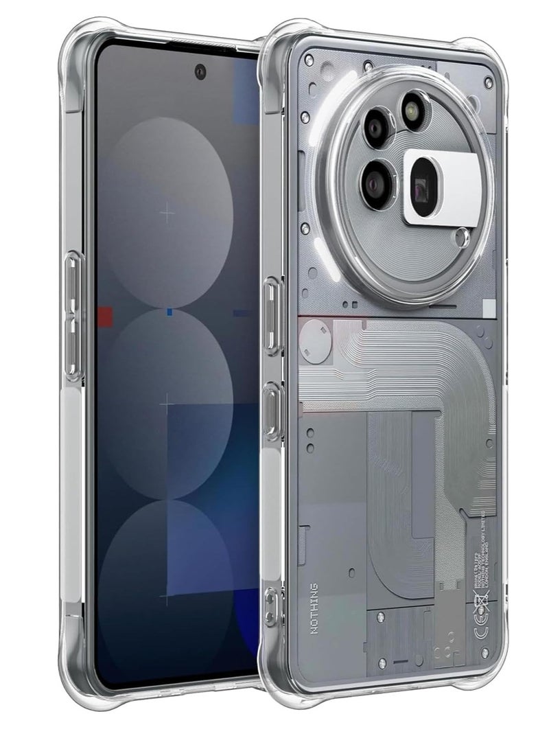 Case for Nothing Phone 3a Pro Clear Cover Case with Camera Protection Transparent Reinforced Corner Bumper Soft TPU Cover Shockproof Phone Case for Nothing Phone 3a Pro  - Image 1