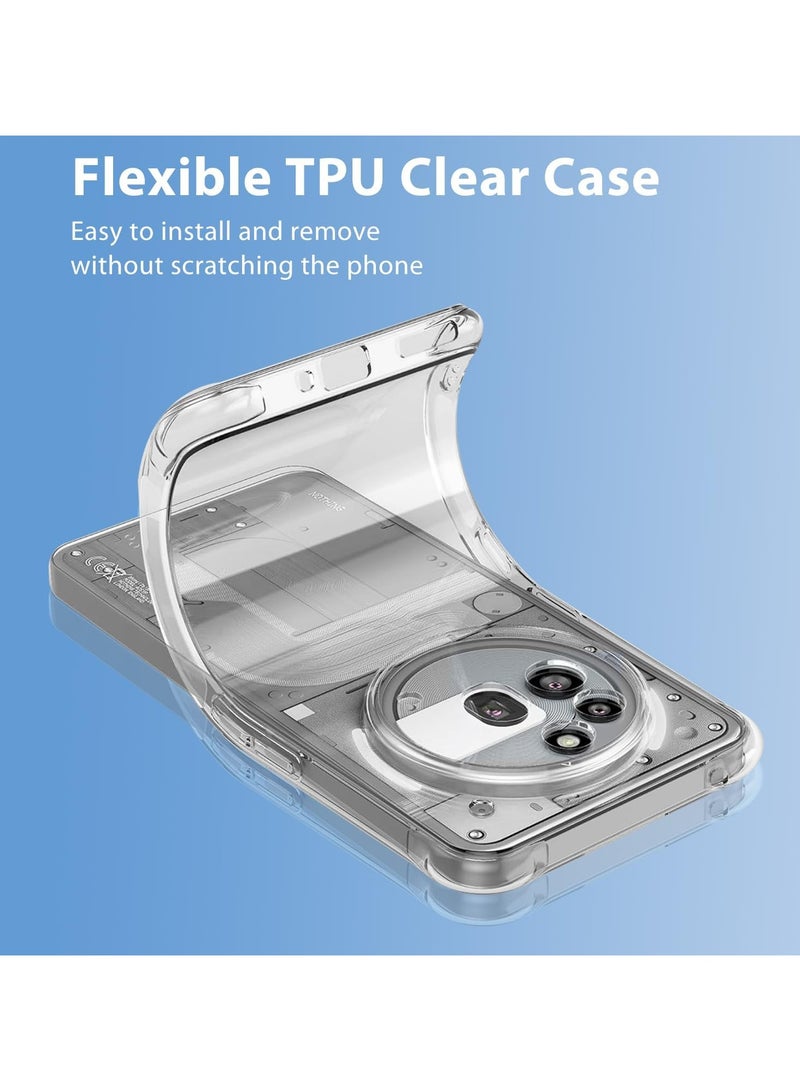 Case for Nothing Phone 3a Pro Clear Cover Case with Camera Protection Transparent Reinforced Corner Bumper Soft TPU Cover Shockproof Phone Case for Nothing Phone 3a Pro  - Image 4