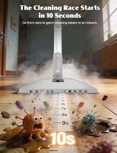 PureSwirlz 10-in-1 Steam Mop, Detachable Handheld Steam Cleaner, Multi & Up Steamer for Cleaning with 350ml Tank,10s Heat-Up, 23Ft Cord, 248°F 1200W Powerful Floor Steam Mop for Hardwood Floors, Grout, Carpet - Image 3