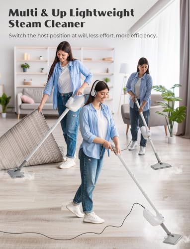 PureSwirlz 10-in-1 Steam Mop, Detachable Handheld Steam Cleaner, Multi & Up Steamer for Cleaning with 350ml Tank,10s Heat-Up, 23Ft Cord, 248°F 1200W Powerful Floor Steam Mop for Hardwood Floors, Grout, Carpet - Image 2