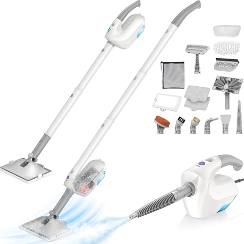 PureSwirlz 10-in-1 Steam Mop, Detachable Handheld Steam Cleaner, Multi & Up Steamer for Cleaning with 350ml Tank,10s Heat-Up, 23Ft Cord, 248°F 1200W Powerful Floor Steam Mop for Hardwood Floors, Grout, Carpet - Image 1
