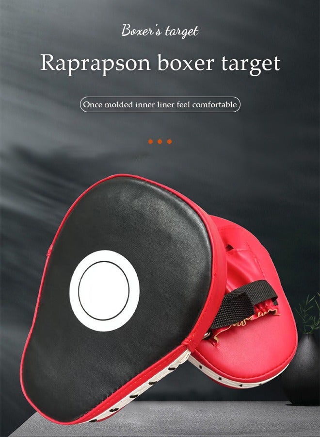 DUNISO Arc Boxing Hand Target  Boxing Pads 2pcs Pu Thickened Boxer Target,  Handheld Five Finger Target Boxing Target Taekwondo Training Boxing Ring Center Handle Adjustable Strap  for Kids and Adults - Image 3