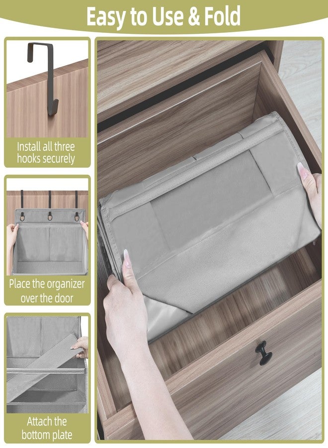 STORAGEIDEAS Over Door Organizer with 6 Extra Large Pockets 12 Side Pockets, Sturdy Closet Storage Rack, Hanging Storage Organizer with Clear Window for Shoes, Diapers, Toys, Bedroom, Bathroom, Grey - Image 5