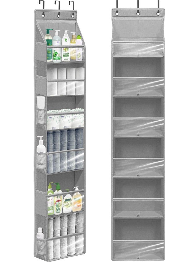 STORAGEIDEAS Over Door Organizer with 6 Extra Large Pockets 12 Side Pockets, Sturdy Closet Storage Rack, Hanging Storage Organizer with Clear Window for Shoes, Diapers, Toys, Bedroom, Bathroom, Grey - Image 1