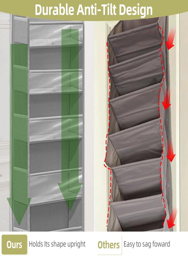 STORAGEIDEAS Over Door Organizer with 6 Extra Large Pockets 12 Side Pockets, Sturdy Closet Storage Rack, Hanging Storage Organizer with Clear Window for Shoes, Diapers, Toys, Bedroom, Bathroom, Grey - Image 4