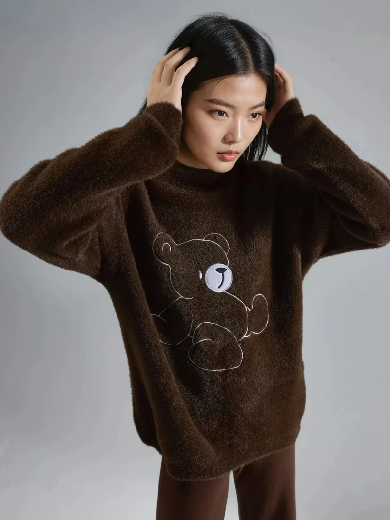 MY FASHION Oversize Teddy Bear Plush Sweater