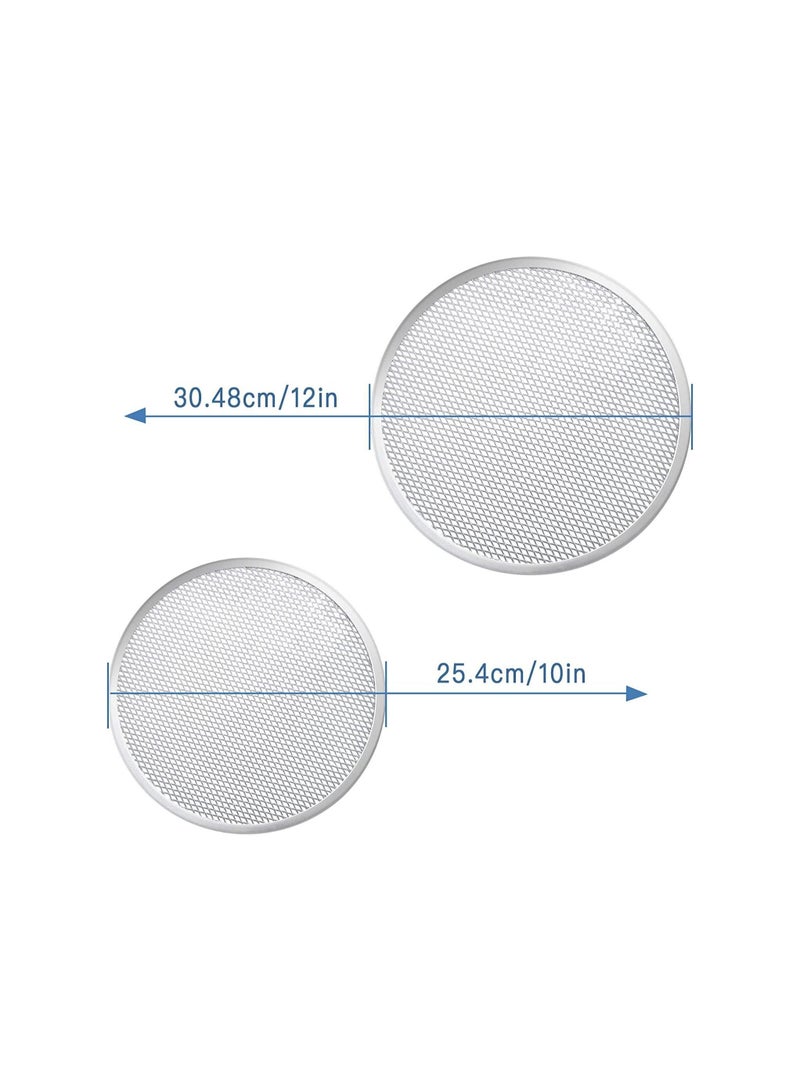 4 Pieces Seamless Round Pizza Screen, 2 12 inch Aluminum Mesh Screen and 10 Baking Tray for Home Kitchen Restaurant Supplies  - Image 2