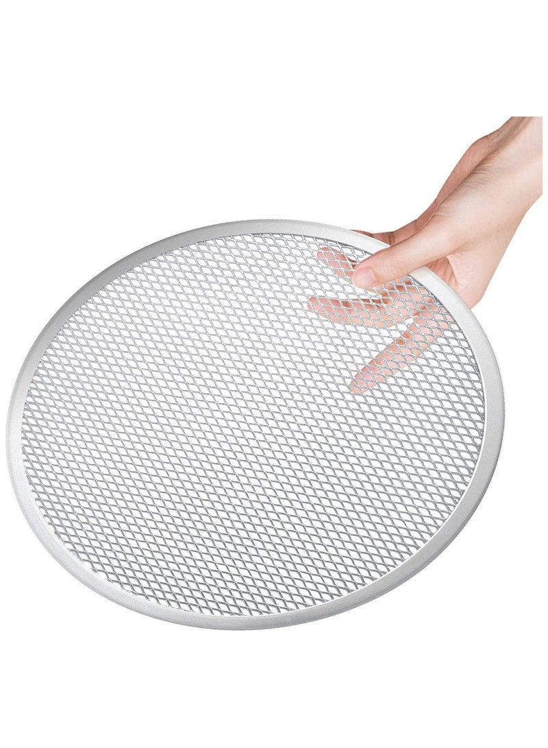 4 Pieces Seamless Round Pizza Screen, 2 12 inch Aluminum Mesh Screen and 10 Baking Tray for Home Kitchen Restaurant Supplies  - Image 5