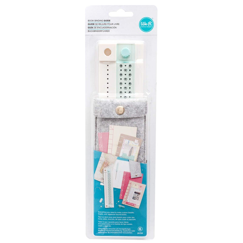 We R Memory Keepers, Journal Book Binding Punch Guide Set, Includes Guide, Awl, Curved and Straight Needle, Waxed Thread, Japanese Stitching Template and Storage, for Japanese and Copic Bound Books - Image 2