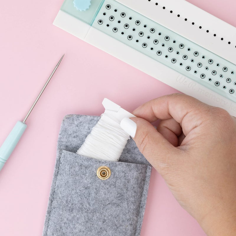 We R Memory Keepers, Journal Book Binding Punch Guide Set, Includes Guide, Awl, Curved and Straight Needle, Waxed Thread, Japanese Stitching Template and Storage, for Japanese and Copic Bound Books - Image 5