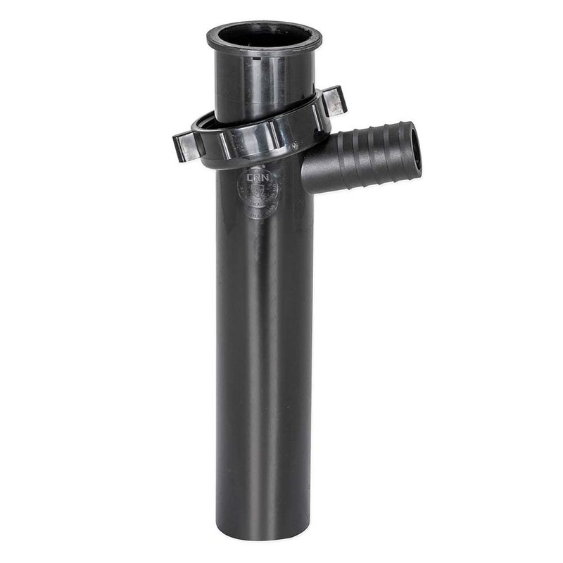 EZ-FLO 1-1/2 Inch x 8 Inch Branched Dishwasher Tailpiece, Direct Connection for Tubular Drain Applications, 7/8 Inch OD Branch, Black Polypropylene, 35328 - Image 2