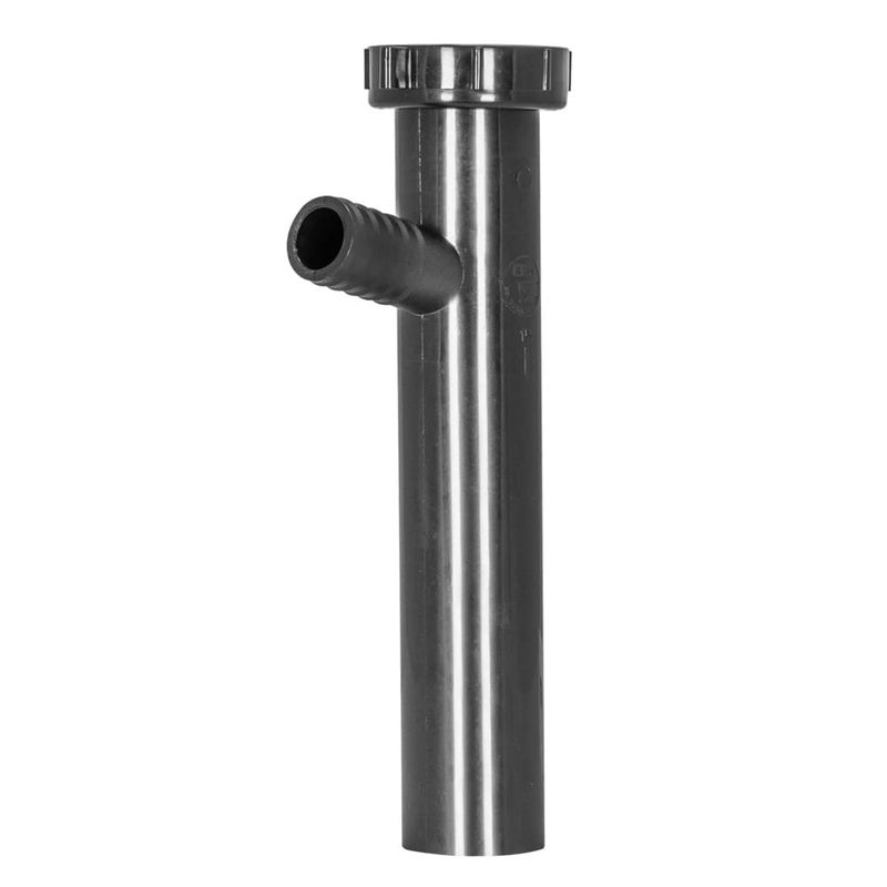 EZ-FLO 1-1/2 Inch x 8 Inch Branched Dishwasher Tailpiece, Direct Connection for Tubular Drain Applications, 7/8 Inch OD Branch, Black Polypropylene, 35328 - Image 1